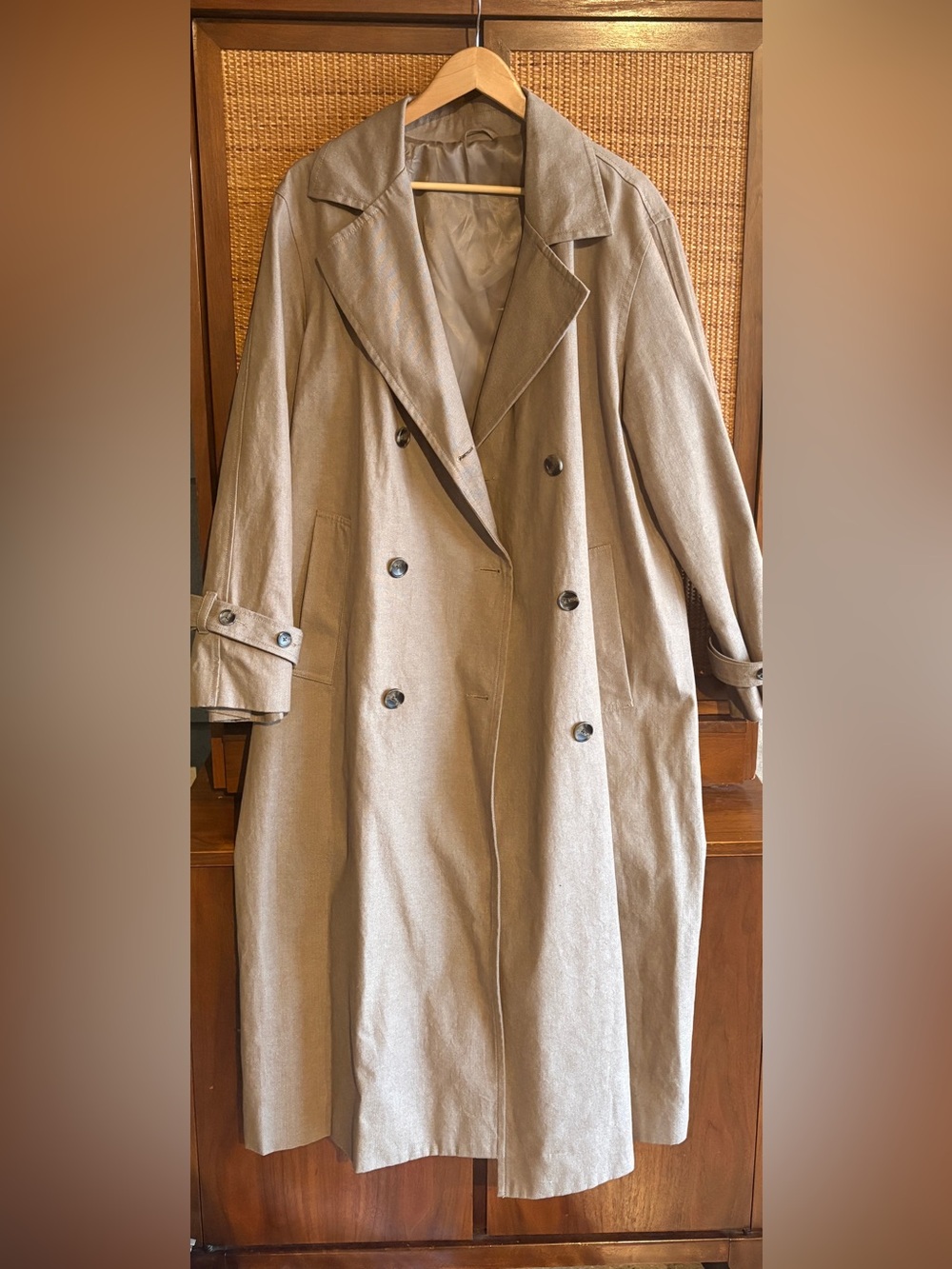 Alex Mill Double-Breasted Trench Coat in Dark Khaki